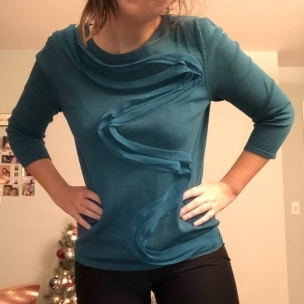 CABLE and Gauge Blue Applique Top